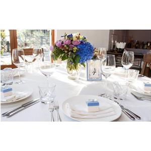 SPRINGROSE Ecoluxe 90 Inch Round White Tablecloth 10 Set | Sleek & Elegant Touch, Crease & Wrinkle Resistant Polyester | for Wedding Receptions, Banquets, Parties, Showers, and Restaurants