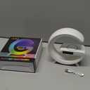 Kesefunm Smart LED Table Lamp, 4-in-1 Wireless Charger Smart Atmosphere Lamp, Night Light, Bluetooth Speaker & Alarm Clock for Bedroom, Office, and Home Decor(White)