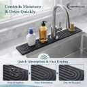 Diatomite Faucet Mat for Kitchen Sink, Fast Dry Stone Sink Splash Guard, Water Absorbing Faucet Tray (20 x 4) Fits Standard Faucets, Please Measure Sink & Faucet Before Purchase