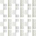 QCAA Flag Three Leaf 3-1/2" Bifold Shutter Hinge for Non-Mortise Cabinet Hardware, White, Made in Taiwan, 24 Pack