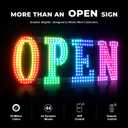 LED Open Signs for Buiness, 48"x16"Large Open Light Up Signs with Remote Controls, Smart App, DIY Editor Colours Sign Flashing Light for Storefront Window Bar Salon Cafes Retail Shops