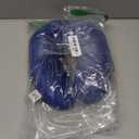 Kids Travel Neck Pillow - Cozy Soft Microfiber, Compact Design for Airplane, Car Seat, or Toddler Travel Support  Blue