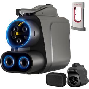 NACS to CCS1 Adapter: Fast Charge NACS DC Adapter Tesla Supercharger Max 500A 1000V, Electric Vehicle Tesla Charging Adapters for Ford|GM EVs|Volvo|Polestar|Mustang