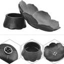 Flower Arranging Kit, 1 Set Lotus Flower Vase Dark Ceramic Flower Pot for Ikebana Floral Art, Fruit Dish Home Decoration