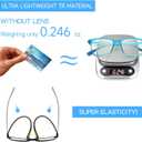 CARA 2 Pack Progressive Multifocus Reading Glasses for Men, Women Premium TR90 Frame Blue Light Blocking Computer Readers, 3ft Range Workspace (Top is not 0), 2.0 Black+Light blue