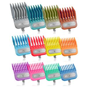 Clipper Guards Set Compatible with Andis Master, Oster Fast Feed, Andis AAC-1, GC, LCL, ML, PM-1, PM-2, PM-4, RCAC, RS-1, US-1, Size: #0 to #8 (Length: 1/16" to 1")