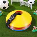 Mipcase 30Pcs Disc Soccer Cones for Training Kids : Flexible Plastic Football Cones with Mesh Bag for Sports Training and Coaching, 7.39X7.39X1.77in