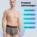 BAMBOO COOL Mens Trunks Underwear Performance Breathable Mesh Fly Zone Moisture-Wicking(4 Pack) (L)