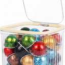 Clear Coffee Pod Holder with Lid, Coffee Pods Storage for Counter, Small Plastic Storage Bin for Nespresso & Keurig Pods, Kitchen Cabinet Organization and Pantry Food Storage Box for Countertop (Samll-Cube)