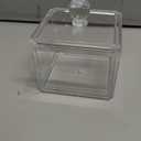 Clear Square Acrylic Storage Jars 4 Pack, Plastic Bathroom Organizer for Cotton Swabs, Rounds, Pads, Balls, Floss Picks