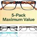 Gaoye 1.25 Professional Reading Glasses for All Day - Computer Readers with Blue Light Protection - Value Pack
