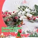 Christmas Glitter Berries Stems 14Pcs 7.8 Inch Christmas White Holly Berry Picks Artificial Winter Faux Berry Stems Picks Branches for Christmas Tree Ornaments DIY Crafts Wreath and Home Decor