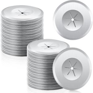 1.5 Inch Perforated Insulation Pins Self Locking Washers Flat Washer Round Galvanized Steel Plaster Washers for Wall and Ceiling (200 Pieces)