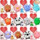 24PCS Valentines Day Cards for Kids School Classroom with 3D Animal Pop Suction Toys Valentine Day Exchange Gifts Bulk Fidget Toys for Toddlers Boys Girls Valentine's Party Favors Goodie Bag Stuffers