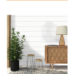Luxdecor Real Wood Planks for Wall- White Shiplap Boards 5" Peel and Stick Shiplap Boards 10 Pieces Wall Shiplap Planks Board 12.5 Sq Ft