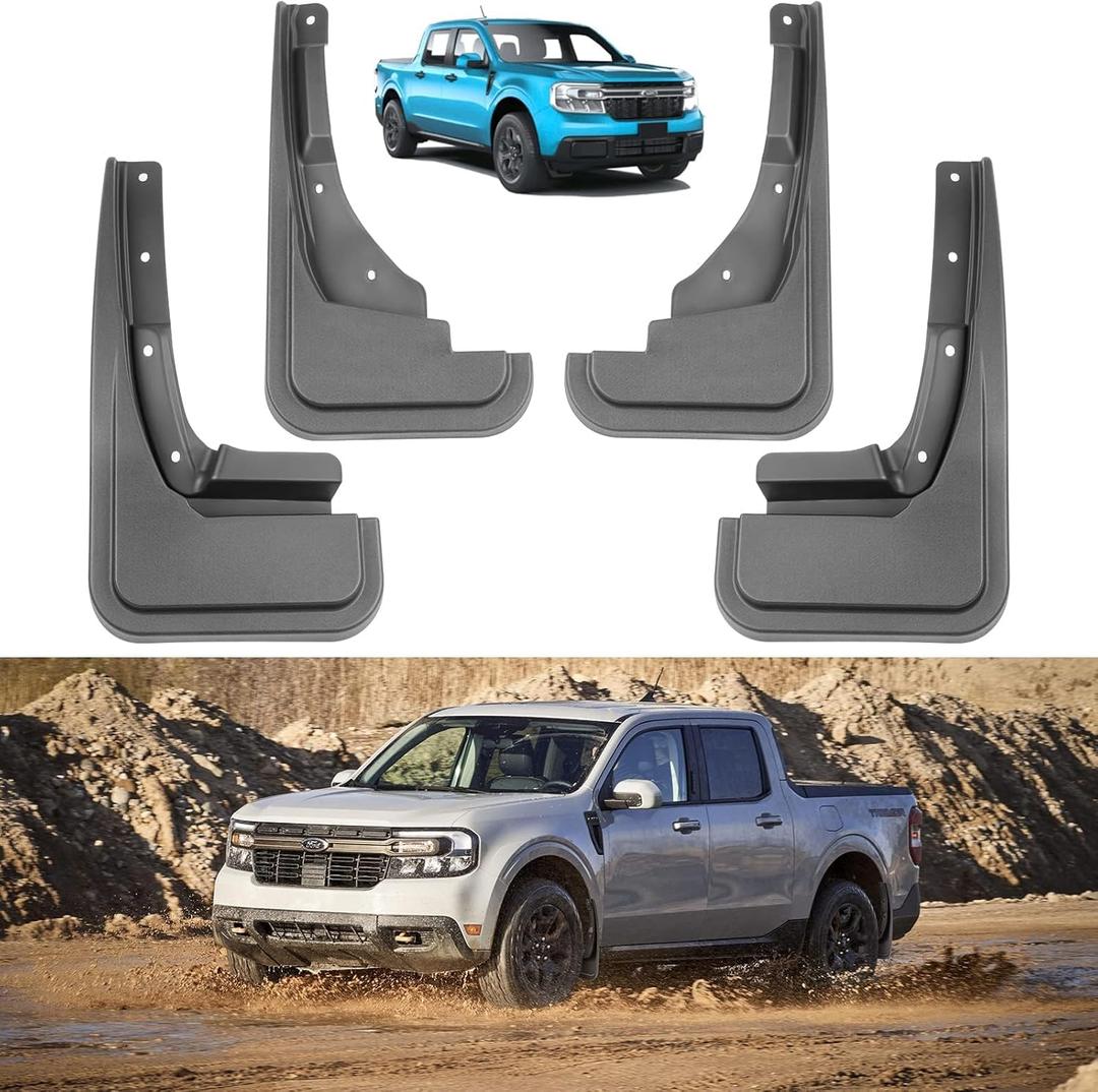 Ecarzo Mud Flaps for 2026 2025 2024 2023 2022 Maverick Accessories, No Drilling All Weather Guard Mud Guards Splash Front & Rear 4pc Set