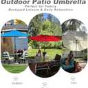 Cantilever Umbrella Replacement Canopy TOP ONLY for 6.5ft-13ft 6 8 Rib Outdoor Patio Umbrella Fabric Round Thick Covers, Easy to Install, Rib Length 38" to 77" for Market(Orange)