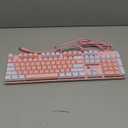 Mechanical Keyboard Gaming Keyboard | Blue Switch, Pink & White Color, White Backlit Keyboard | 104 Keys US Layout | Wired Gaming Keyboard | Hot Swappable Mechanical Keyboard | PC Keyboard