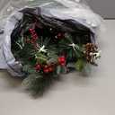 ELYKEN 22'' Christmas Wreath with 30 LED Lights for Front Door, Xmas Wreath with Hanger, Pre-Lit Artificial Wreath Christmas Decorations for Indoor Outdoor Use (Green)