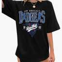 Baseball Shirt Women Oversized Baseball Game Day Shirts Fan T-Shirt Short Sleeve Tee Top 2 As 2XL