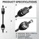 ILONPA NEW Left & Right Front CV Axle Shaft Assembly 2PCs CV Joint