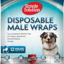 Simple Solution Disposable Dog Diapers Wraps for Male Dogs, True Fit, Absorbent, Leak Proof with Wetness Indicator, Puppy and Doggie Diaper for Peeing, For Medium Pets, 15  23 Inch Waist, 30 Count