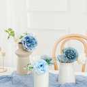 Artificial Blue Flowers Combo Box Set Baby Blue Rose Flowers Bulk Mix Dusty Blue Dahila Peonies Fake Silk Light Blue Flower Bouquets for Wedding Bridal Shower Table Centerpieces Home Party Decor