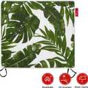 Pcinfuns Outdoor Chair Cushion 22 x 22 Inch Seat Cushions for Patio Furniture Garden Sofa Couch Chair Pads with Adjustable Straps Set of 2, Green Leaves