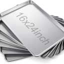 CraftyDream 6 Pack 24 × 16 Inch Baking Sheet Pan Set Commercial Full Size Grade Aluminum Coated Aluminum Cookie Pans for Large Ovens Refrigerators Bakeries Hotels Restaurants