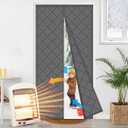 Magnetic Thermal Insulated Door Curtain, Weatherproof Oxford Material Door Cover for Winter/Front/Back Doors, Fit Doors Size Up to 32"x80", Insulated Doorway Curtain Partition, Self Sealing