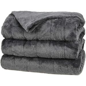 Sunbeam Heated Plush Electric Blanket
 Gray