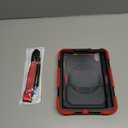 SEYMAC stock Case for iPad mini 7 (A17 Pro) 2024/ Mini 6 8.3'' with Screen Protector Pencil Holder [360 Rotating Hand Strap] &Stand, Drop-Proof Case for iPad mini 7th/6th Generation 8.3", Black+Red