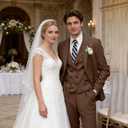Men Tweed Suits Brown Slim Fit 3 Piece Herringbone Wool Suit Mens Wedding Groomsmens Prom Party Blazer Vest Pants 3XL