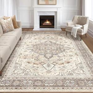 Amazon.com: 2x3 Rug Small Area Rugs: Washable Boho Neutral Vintage Soft Indoor Floor Oriental Carpet Farmhouse Floral Low Pile Non Slip Throw Carpet for Kitchen Entryway Bedroom Nursery Entry- Brown : Home & Kitchen