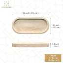 Bathroom Vanity Tray, Natural Marble Oval Sink Tray 10 Inch, Beige Travertine Vanity Tray for Soap Dispenser Modern Countertop Organizer for Kitchen Countertops, Home Decor (9.8" x 4.5" x 0.8")