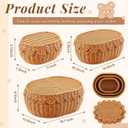 Juexica 3 Pcs Scalloped Rattan Baskets, Baby Diaper Caddy, Woven Rattan Wicker Storage Baskets with Lid for Nursery Storage Diaper Organizer Bathroom Decor (Dark Brown,Small,Medium,Large)