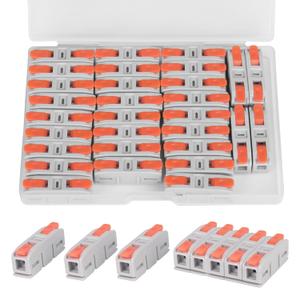 30PCS AVARBUVO Lever Wire Connectors, Mini Quick Connectors Push-in, 1 in 1 Out Electrical Wire Butt Splice Inline Terminals, 24-12 AWG