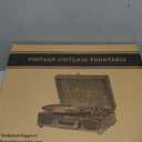 Vinyl Record Player 3-Speed Bluetooth Suitcase Portable Belt-Driven Record Player with Built-in Speakers RCA Line Out AUX in Headphone Jack Vintage Turntable (Black)