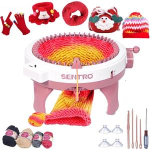 Sentro Knitting Machine,Sentro 48 Needles Knitting Machine with Row Counter Automatic Circular Weaving Spinning Knitting Loom Machine Kit for Adults and Beginners for Hats/Scarf/Sweater/Kintting Toys