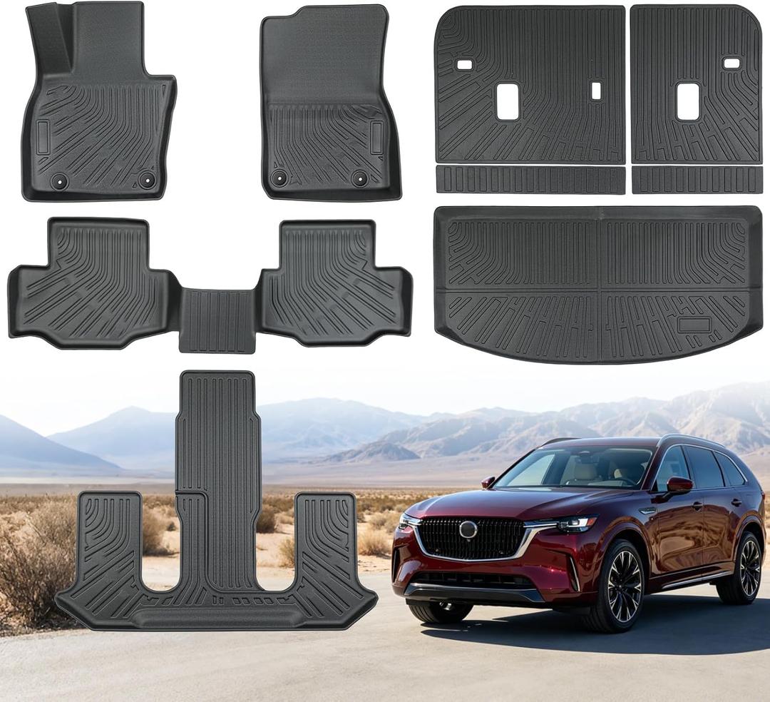 Car Floor Mats for 2024-2026 Mazda CX-90 Gas 6/7-Seat