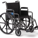 Medline Comfortable Folding Wheelchair with Swing-Back Desk-Length Arms and Swing-Away Footrests, 20”W x 16”D Seat (20" Seat Width)