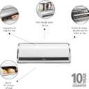 Brabantia Roll Top Bread Box | Large | White | Metal Front Opening Bread Store for Kitchen Countertop | Partly Flat Top for Extra Storage, Magnet Closing Lid | Fits 2 Loaves