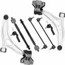 Front Lower Control Arms Stabilizer Sway Bar Ends Tie Rod End Suspension Kit for Ford Focus 2012-2018 (Excludes 15" Wheels, Not For ST or RS), For Ford C-Max 2013-2018 (8pc)