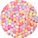 BONNY BOXX 500PCs 8MM Jelly Light Mix Colors Round Beads, Smooth Transparent Acrylic Balls, Plastic Resin Gumball Bubblegum Chunky Beads for Necklace & Bracelet Making, Crafting Supplies