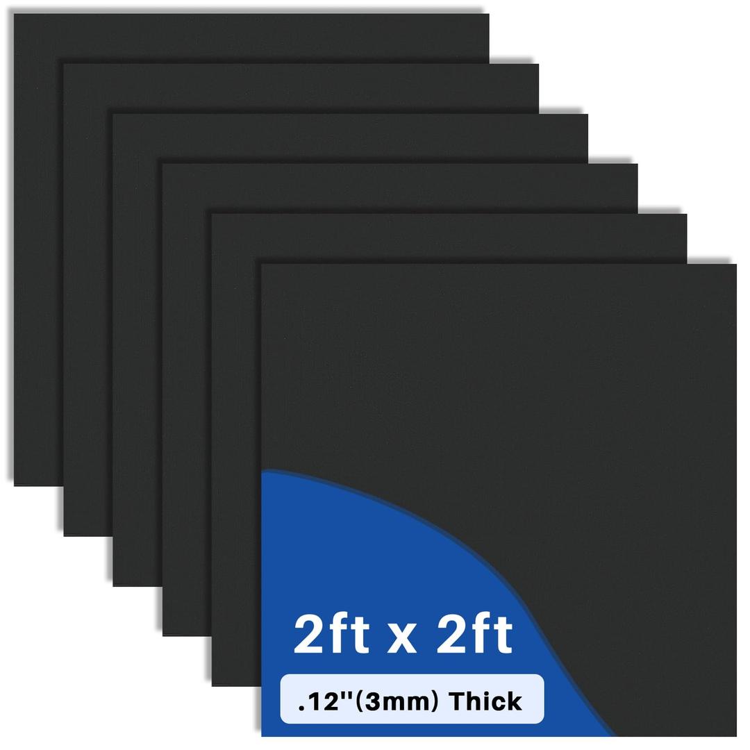 Frienda 12 Pcs 2ft X 2ft Drop Ceiling Tiles PVC Smooth Ceiling Panel Easy Drop in Installation for Waterproof Washable and Fire Rated to Prevent Breakage (Black)