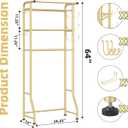 Simple Trending 3 Tier Over The Toilet Rack, Shelf Bathroom, Bathroom Stand Organizer Space Saver, Gold, 24.25''D x 13''W x 64''H