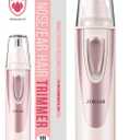 Ear and Nose Hair Trimmer Clipper - 2025 Professional Painless Eyebrow & Facial Hair Trimmer for Men Women, Battery-Operated Trimmer with IPX7 Waterproof, Dual Edge Blades for Easy Cleansing Rose Pink