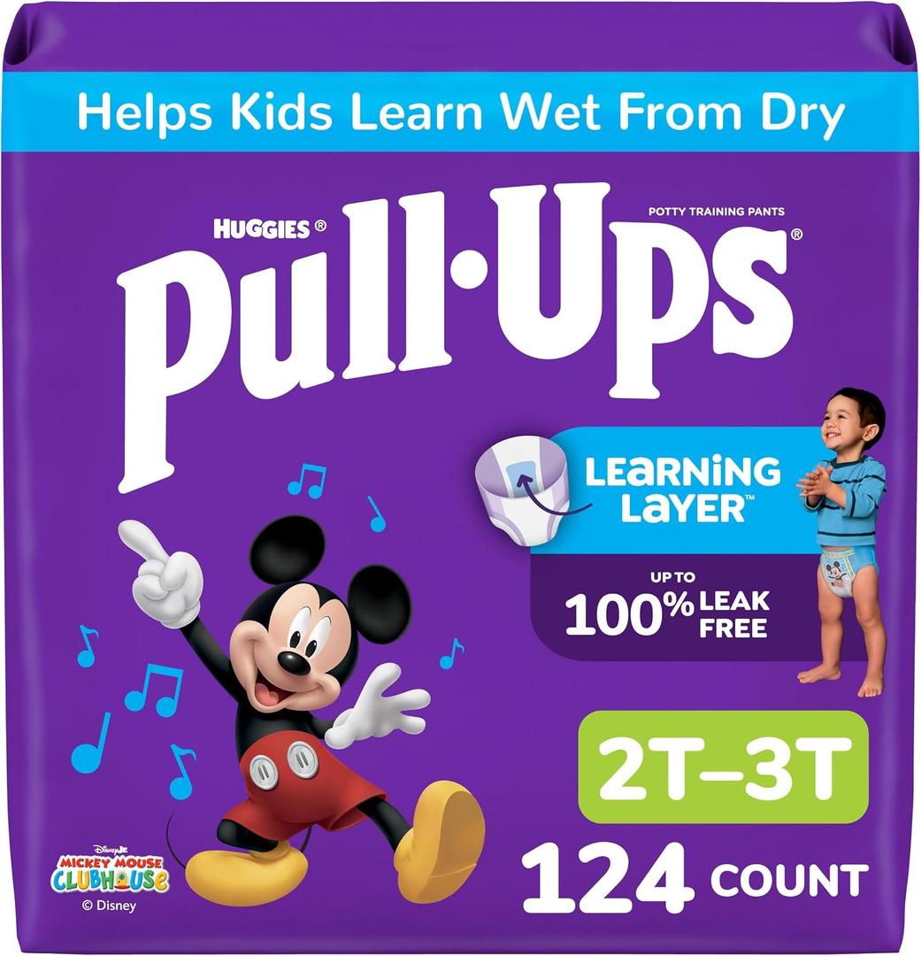 Pull-Ups Boys' Potty Training Pants, Size 2T-3T, 124 Count