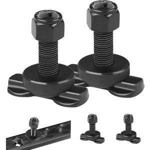 4-Pack L-Track Double Lug Threaded Stud Fitting (Working Load Limit of 1,916 Pounds), Heavy-Duty Bolt Down Anchor Points for Truck Bed, Trailer Cargo, Pickup, RV, ATV Used with L-Track Rails