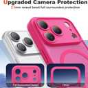 Case for iPhone 17 Pro 6.3'' Compatible with Mag-Safe [Camera Control Button] [Camera Protection] Matte Translucent Military Grade Shockproof Phone Case, Hot Pink